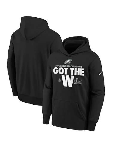 Nike Big Boys and Girls Black Philadelphia Eagles Super Bowl Lix Champions Parade Pullover Hoodie
