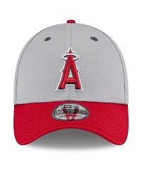 New Era Men's Gray/Red Los Angeles Angels 2025 Batting Practice 39THIRTY Flex Hat