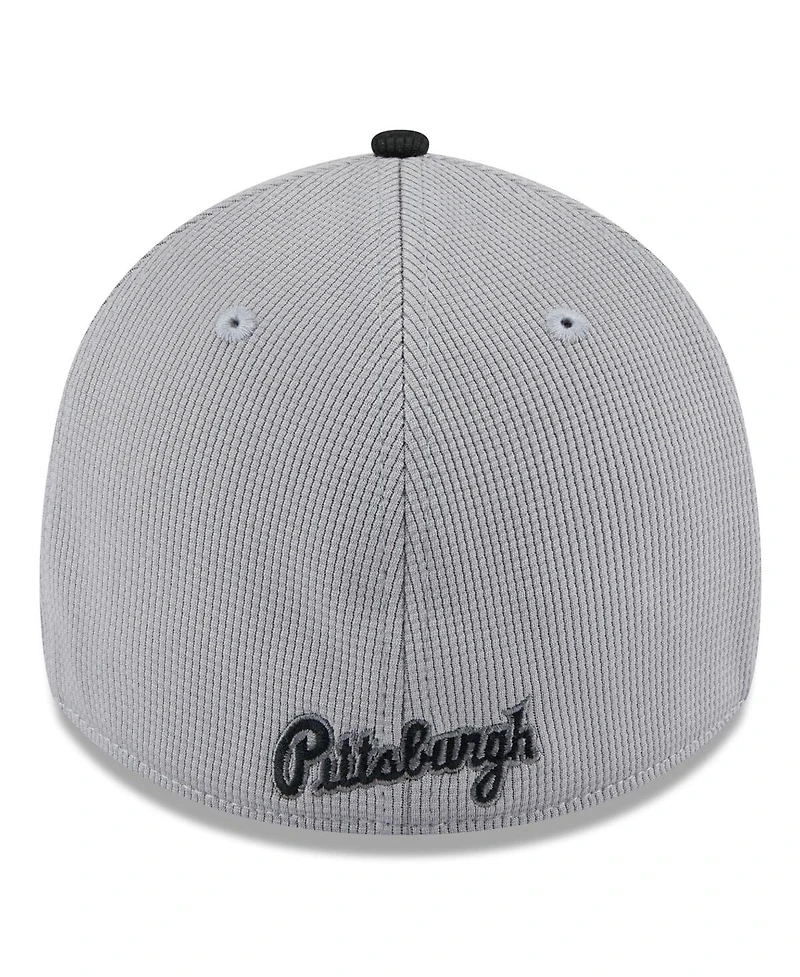 New Era Men's Gray/Black Pittsburgh Pirates 2025 Batting Practice 39THIRTY Flex Hat