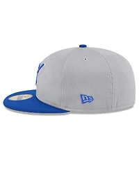New Era Men's Gray/Royal Milwaukee Brewers 2025 Batting Practice 59FIFTY Fitted Hat