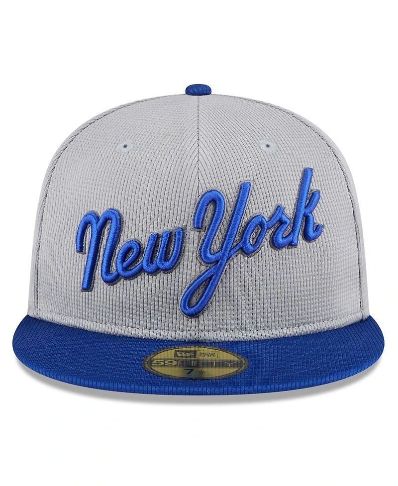 New Era Men's Gray/Royal New York Mets 2025 Batting Practice 59FIFTY Fitted Hat