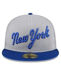 New Era Men's Gray/Royal New York Mets 2025 Batting Practice 59FIFTY Fitted Hat