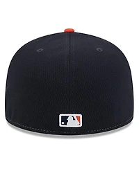 New Era Men's Navy/Orange Houston Astros 2025 Mlb Clubhouse 59FIFTY Fitted Hat