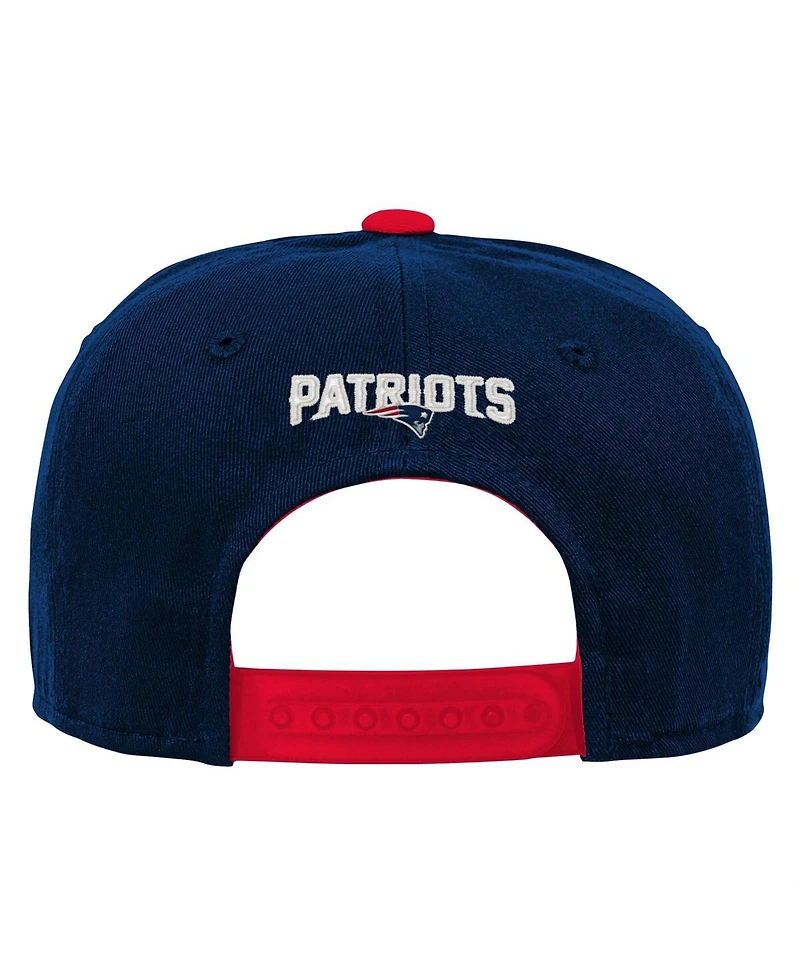 Outerstuff Big Boys and Girls Navy New England Patriots Team Pre-Curved Adjustable Hat
