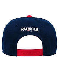 Outerstuff Big Boys and Girls Navy New England Patriots Team Pre-Curved Adjustable Hat