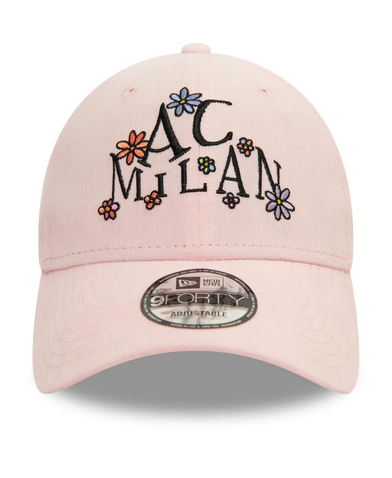New Era Men's Pink Ac Milan Needle Cord Doodle 9FORTY Adjustable Hat