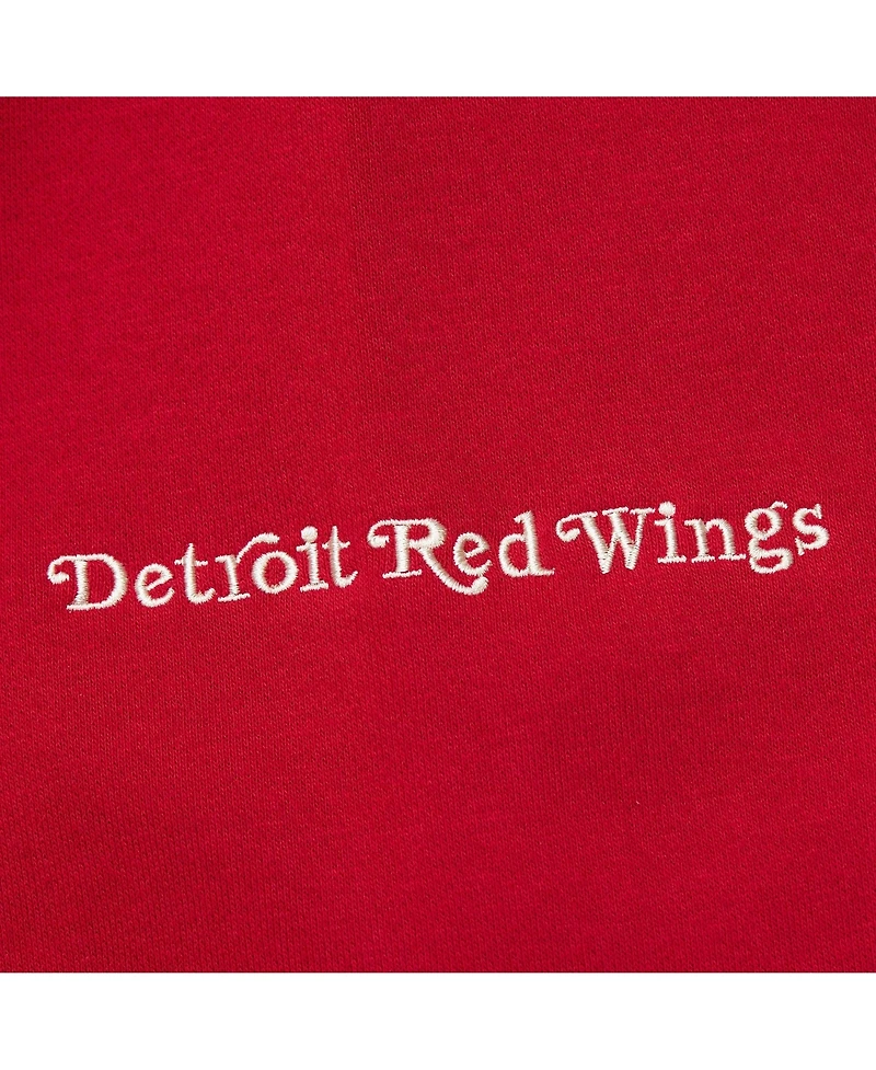 Mitchell & Ness Men's Red Detroit Wings Heritage Lace-Up Pullover Sweatshirt