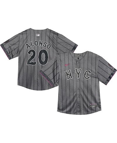 Nike Baby Boys and Girls Pete Alonso Graphite New York Mets 2024 City Connect Limited Player Jersey