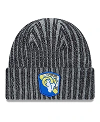 New Era Big Boys and Girls Black Los Angeles Rams 2023 Salute To Service Cuffed Knit Hat