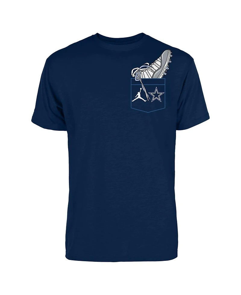 Jordan Men's Dak Prescott Navy Dallas Cowboys Shoe Schedule Graphic T-Shirt