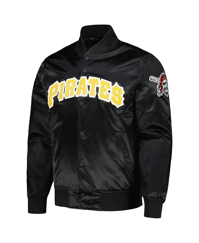 Pro Standard Men's Black Pittsburgh Pirates Wordmark Satin Full-Snap Jacket