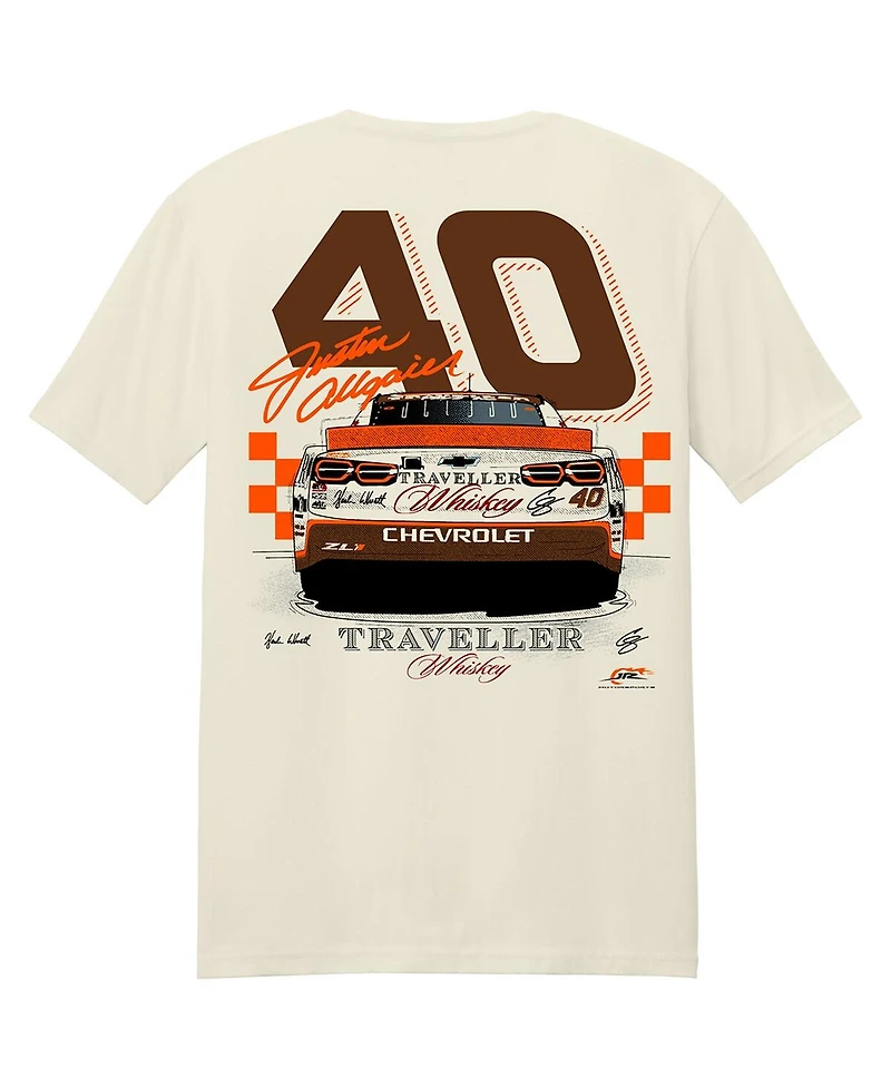 Jr Motorsports Official Team Apparel Men's Natural Justin Allgaier Traveller Whiskey Car T-Shirt