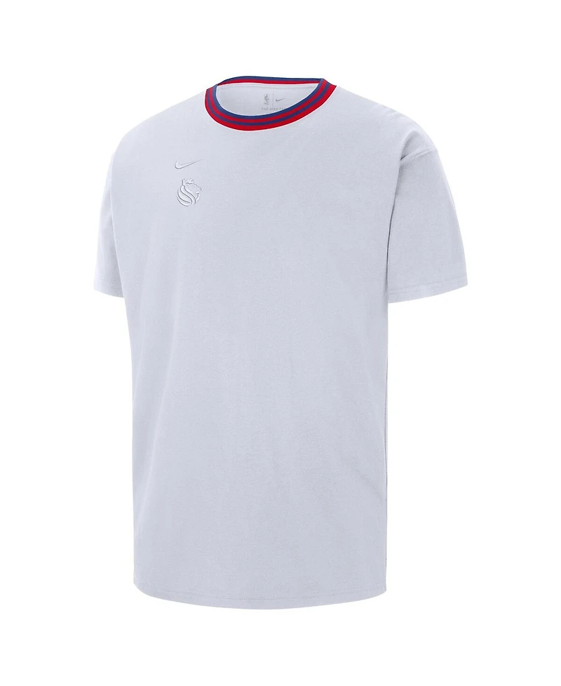 Nike Men's White Sacramento Kings City Edition Courtside Premium T-Shirt