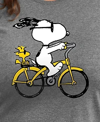 Hybrid Apparel Trendy Plus Peanuts Snoopy Bike Ride Graphic Crew Neck T-Shirt
