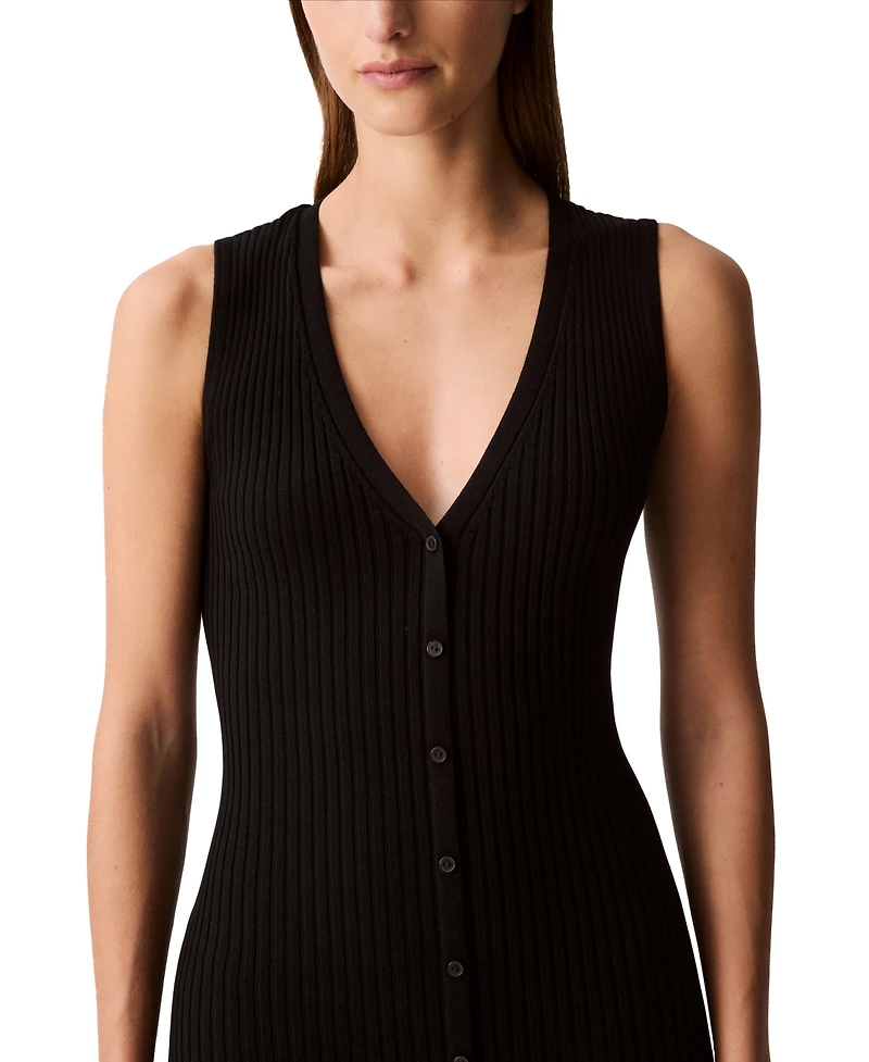 Calvin Klein Jeans Women's Rib-Knit Sleeveless Midi Dress