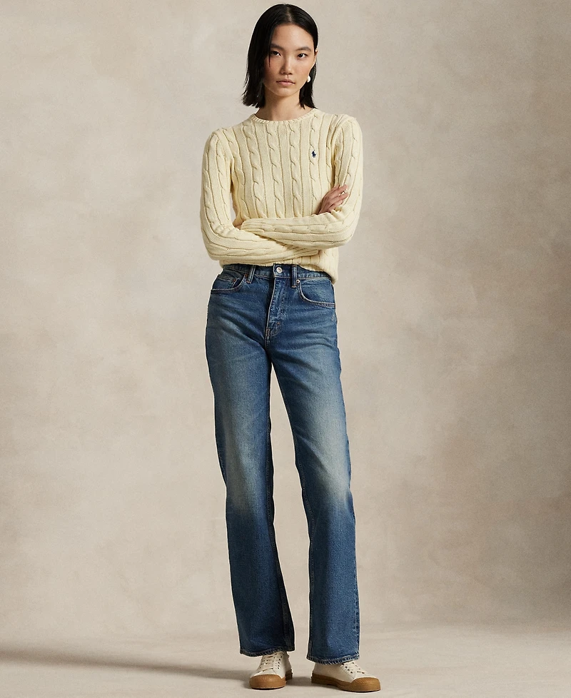 Polo Ralph Lauren Women's Cable-Knit Cotton Crewneck Sweater