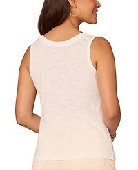 Democracy Women's Sleeveless Notched Scoopneck Knit Tank
