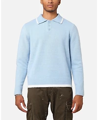 Xxiii Men's Fluffy Long Sleeve Polo Shirt