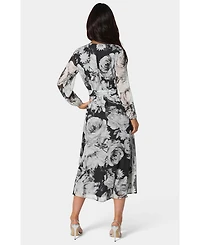 Bebe Women's Print Wrap Midi Dress