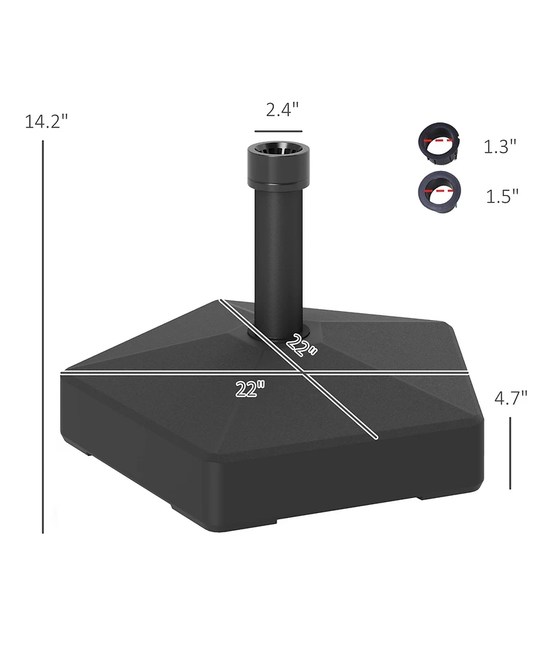 Outsunny Patio Umbrella Base Sd, /Water Filled,