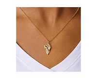 Angel Wing Pendant Necklace in 14K Gold Over Sterling Silver