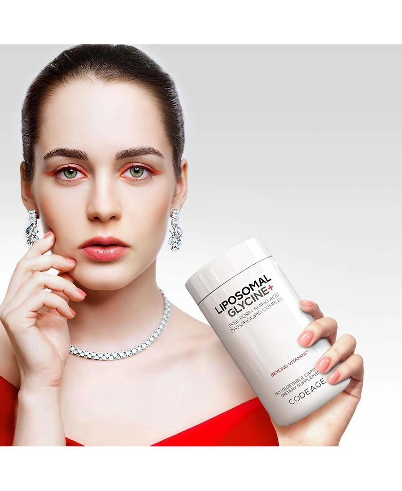 Codeage Liposomal Glycine+ Supplement - Free-Form Glycine 1,500 mg with Liposomal Delivery - 2-Month Supply - Amino Acid Capsules - Protein Support