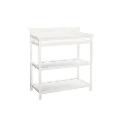 Westwood Design Emery Modern Style Wood Changer with Shelves/Pad in White