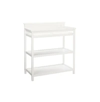 Westwood Design Emery Modern Style Wood Changer with Shelves/Pad in White