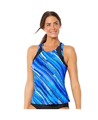 Swimsuits for All Women's Chlorine Resistant High Neck Racerback Tankini Top
