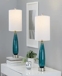 LumiSource Bottega 22" Glass Table Lamp, Set of 2