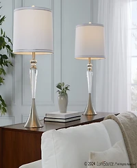 LumiSource Ashland 28" Crystal Table Lamp, Set of 2