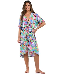 La Blanca Women's Tropi-Flage Jersey Twist Dress Cover-Up