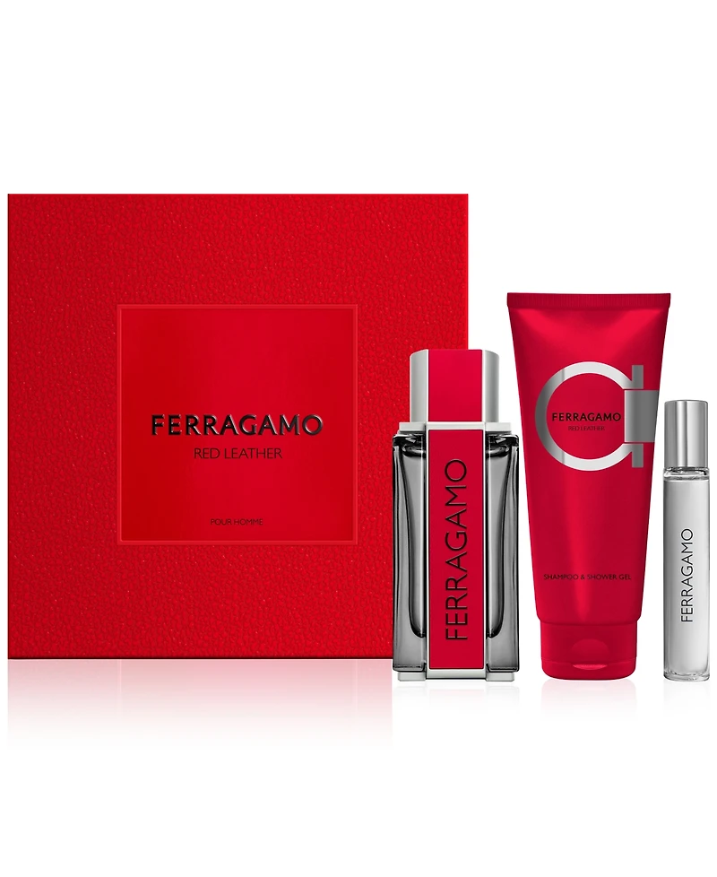 Salvatore Ferragamo Men's 3-Pc. Ferragamo Red Leather Eau de Parfum Gift Set