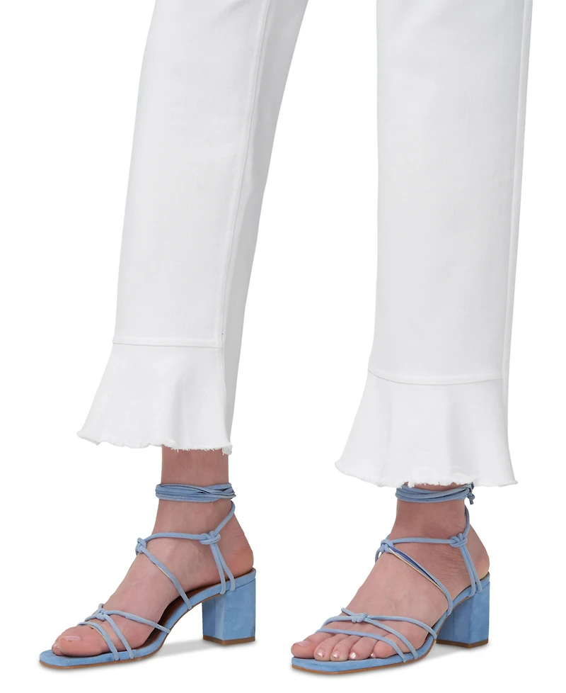 Hue Women's Ruffled-Hem Denim Skimmer Leggings