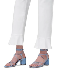 Hue Women's Ruffled-Hem Denim Skimmer Leggings