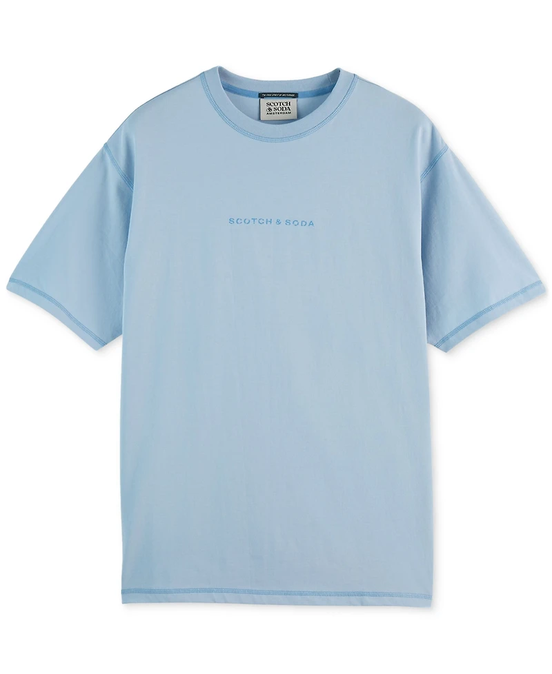 Scotch & Soda Men's Relaxed Fit Short Sleeve Crewneck Logo T-Shirt