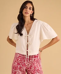 1.State Women's Printed Wide-Leg Pull-On Pants