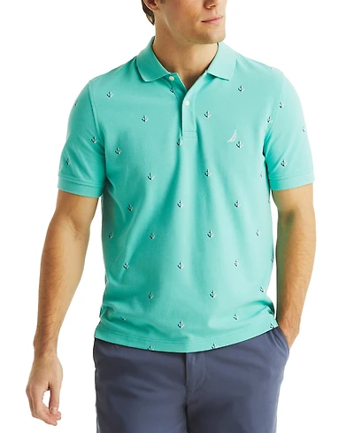 Nautica Men's Classic Fit Deck Printed Performance Polo Shirt