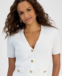 I.n.c. International Concepts Petite Short-Sleeve Knit Cardigan, Exclusively at Macy's