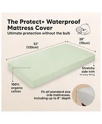 KeaBabies 2-Pack Protect+ Waterproof Crib Mattress Protector Covers, Mavy Quilted Cotton Baby Topper, Toddler Sheets
