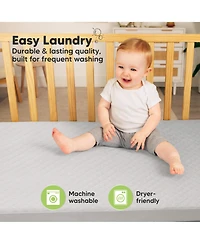 KeaBabies 2-Pack Protect+ Waterproof Crib Mattress Protector Covers, Mavy Quilted Cotton Baby Topper, Toddler Sheets