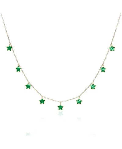 The Lovery Malachite Star Dangle Necklace 14K Gold