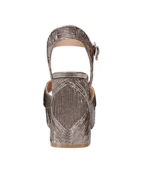 Marc Fisher Women's Seleny Metallic High Block Heel Platform Sandals