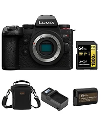 Panasonic Lumix G9II Mirrorless Camera, Bundle with Lexar 64GB Memory Card, Battery, Plate, Smart Charger Base