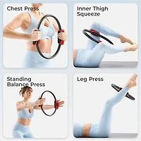 Sunny Health & Fitness 15” Pilates Ring, Fitness Circle for Toning, Strength Training, Core Exercises