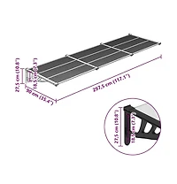 Door Canopy and Transparent 117.1"x35.4" Polycarbonate