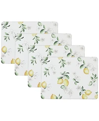 Laura Ashley Lemon Floral Cork Placemats Set of 4, 16" x 12"