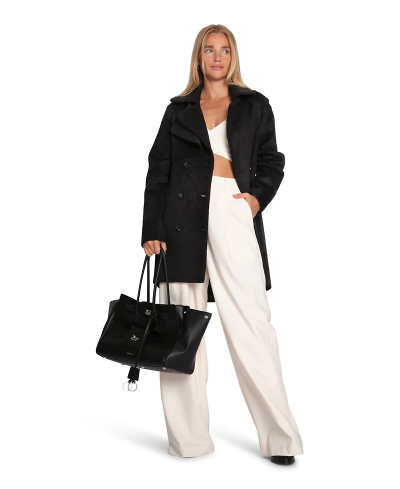 Belle & Bloom Women's Wanna Be Loved Wool Blend Peacoat
