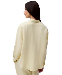 Calvin Klein Jeans Women's Double Gauze Roll-Tab-Sleeve Button-Down Shirt