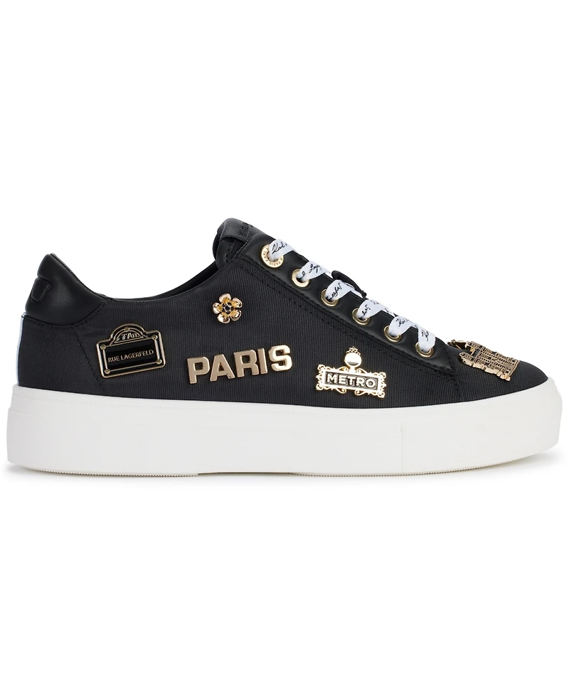 Karl Lagerfeld Paris Women's Cate Rue Pins Lace-Up Sneakers